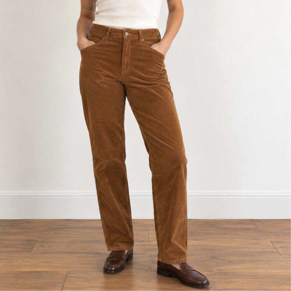 KUT From The Kloth Catherine Boyfriend Corduroy Pants Size 12 Brown Straight Leg
